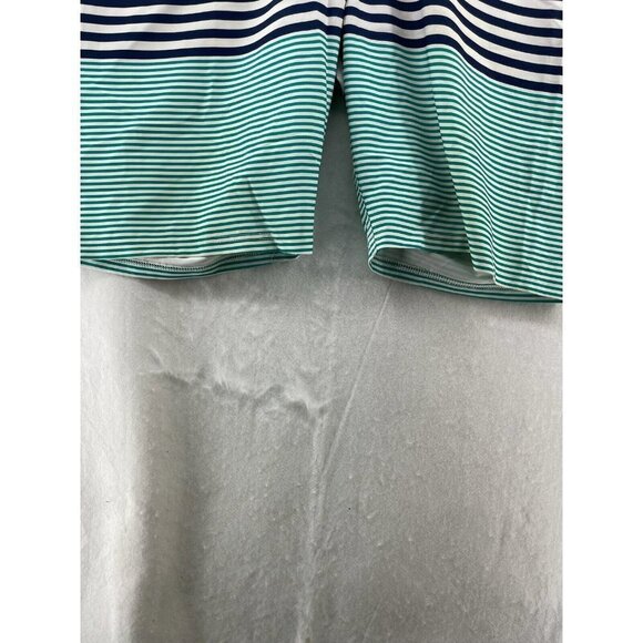 Old Navy Swim Board Shorts Men's Sz 36 Orange Blue Striped Colorblock Tie Front - Picture 7 of 11